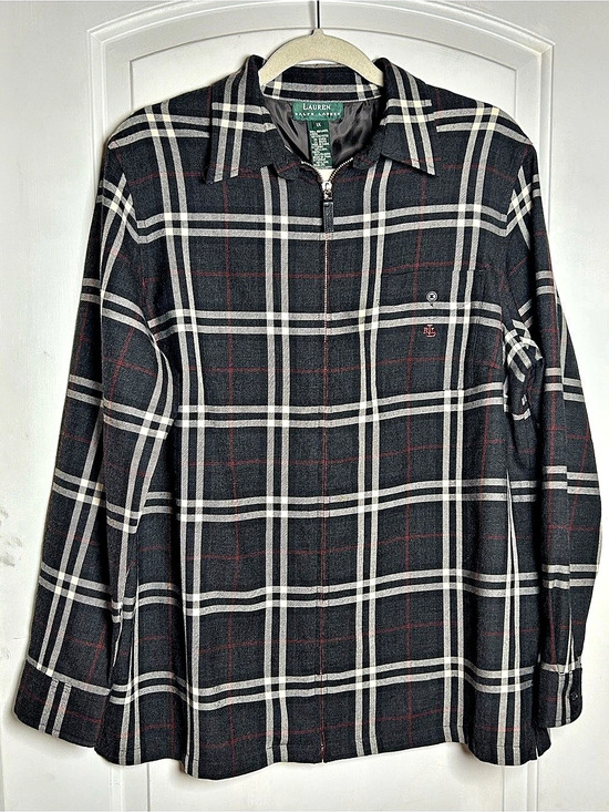 Lauren Ralph Lauren Jackets & Blazers - Lauren Ralph Lauren Women's Plaid Wool Jacket Black & White Size 1X